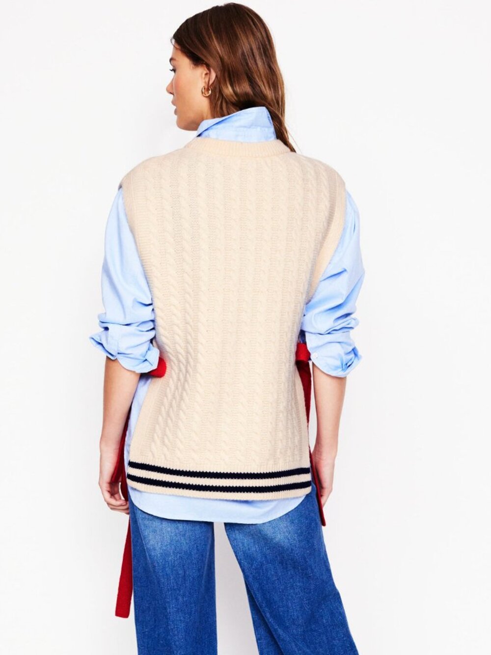 Boden Cable Knit Wool Vest Size M - Picture 3 of 6